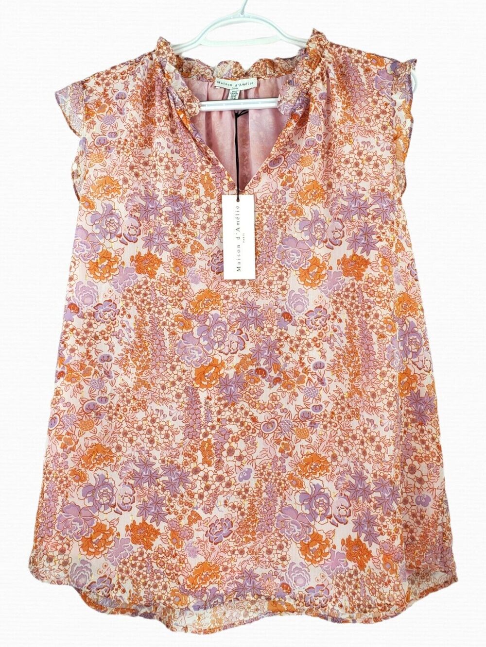 Maison d' Amelie Paris Print Knit floral printed Sleeveless Top M